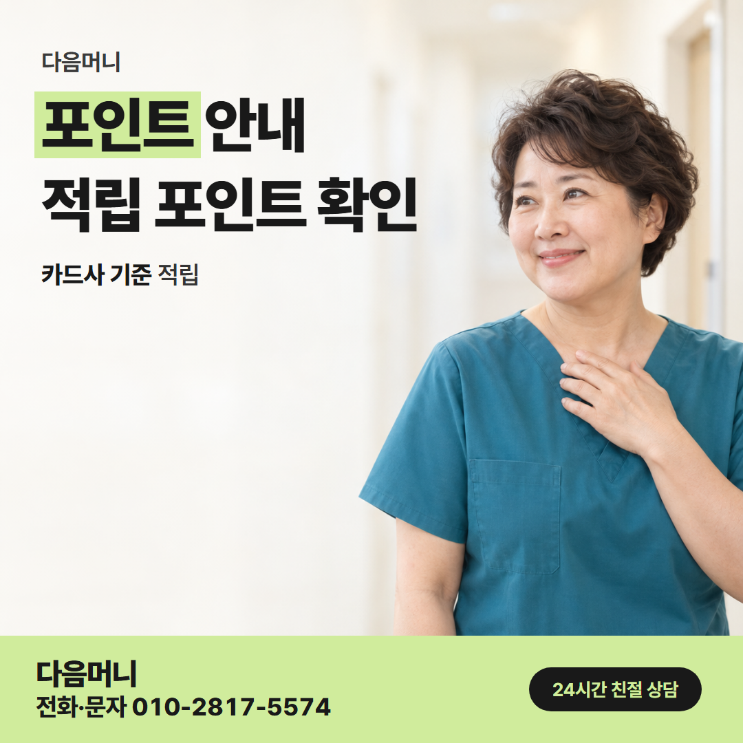 다음머니 춘천카드깡 적립 내역